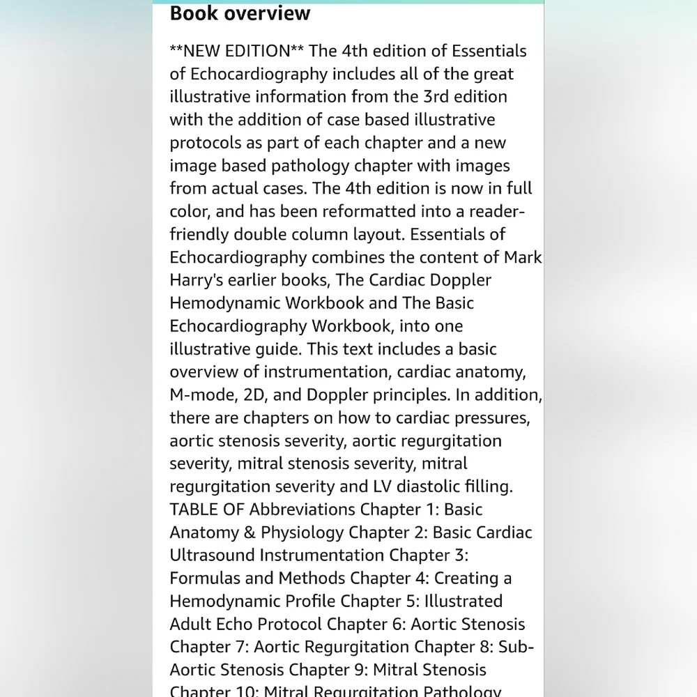 Essentials of Echocardiology illustrative guide by Harry & Behrends fourth Ed.